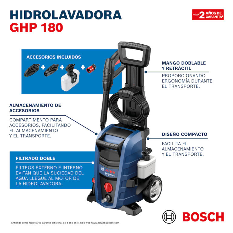 Lavadora de Alta Pressão, Hidrolavadora de Alta Presión GHP 180 Bosch