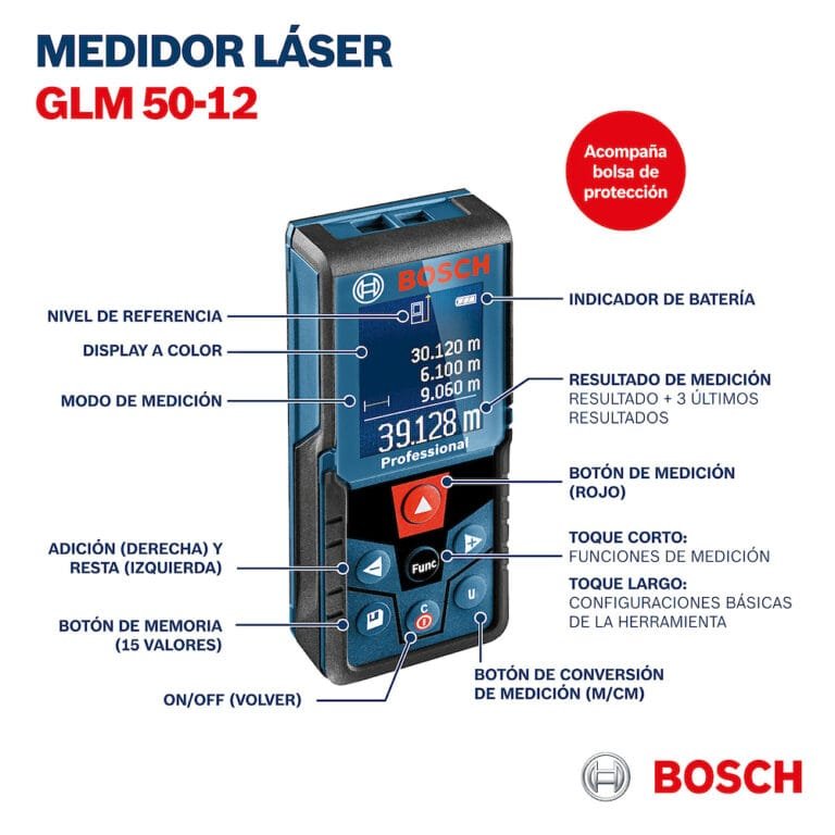 Ficha tecnica Bosch GLM 50-12 Medidor de distancia láser