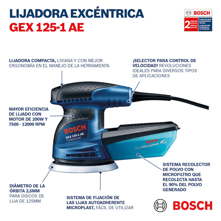 La lijadora excéntrica Bosch GEX 125-1 AE