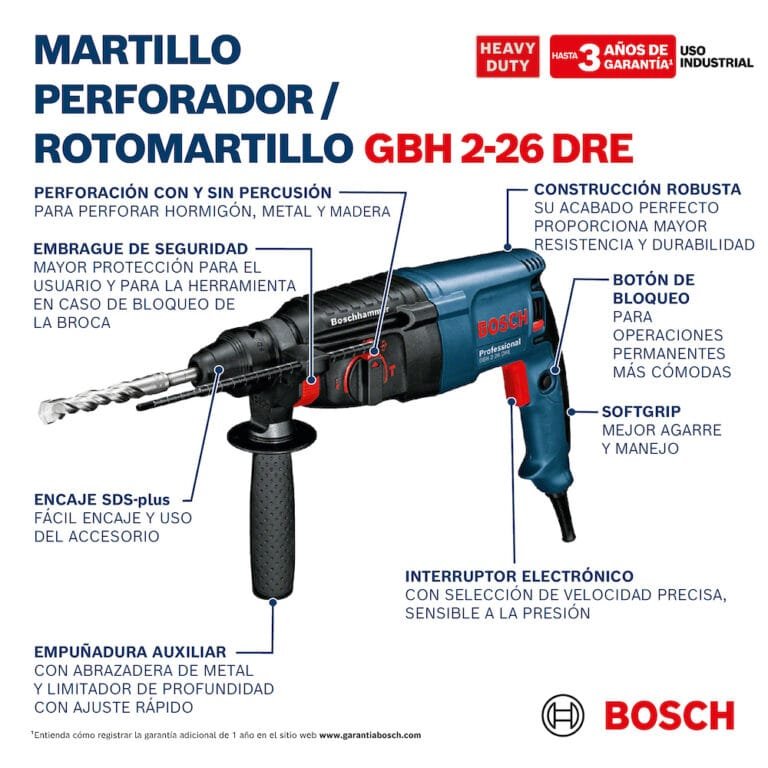 ROTOMARTILLO SDS PLUS GBH 2-26 DRE