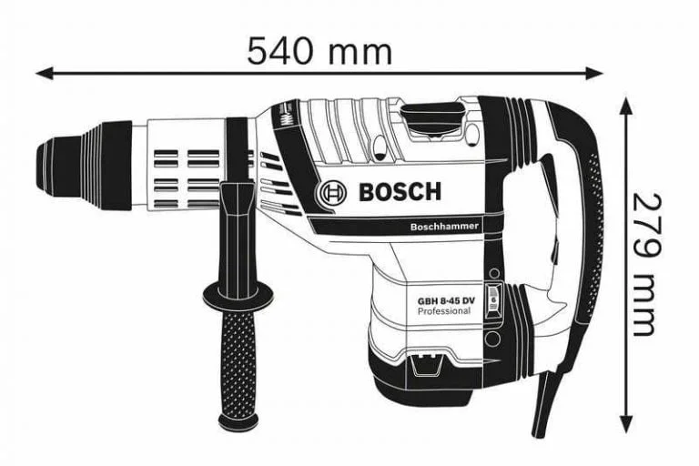 GBH 8-45 DV Professional- dimensiones