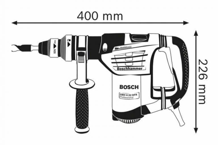 Martillo perforador con SDS plus GBH 4-32 DFR dimensiones