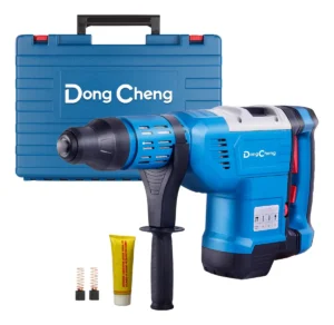 DongCheng DZC45 martillo perforador demoledor sds max 1500w con maletín grasa y accesorios perforación y cincelado en concreto, ideal para obra civil mantenimiento y demolición controlada