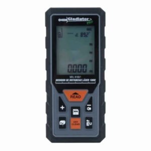 Telémetro 100 m con ±2 mm. Mide distancia y área con precisión profesional.