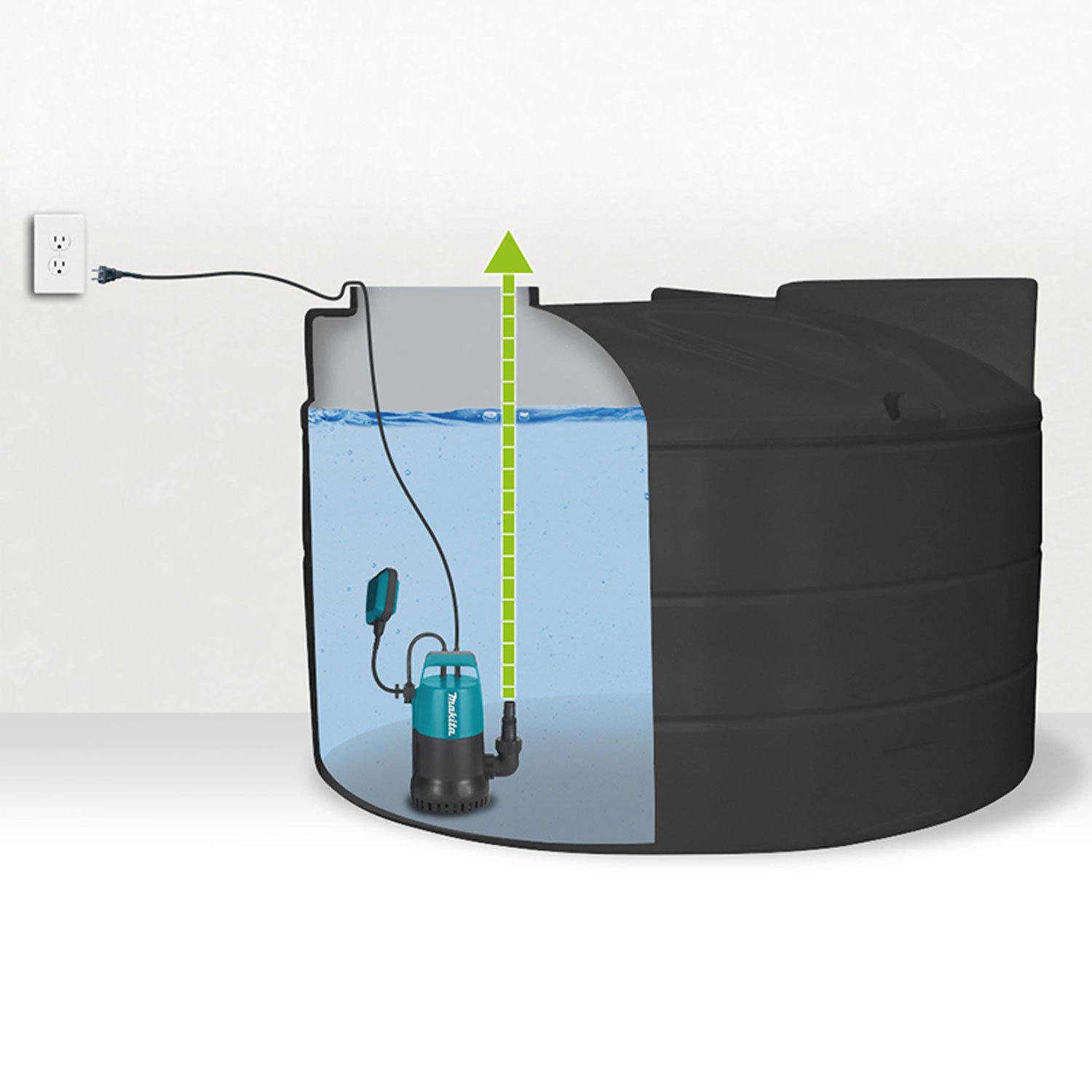 bomba sumergible makita pf0300 300w agua limpia con flotador 2 Bomba Sumergible Makita PF0300 300W Agua Limpia con Flotador - Imagen 2
